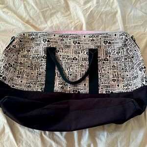 Victorias Secret VS Pink Black Logo Angel Large Travel Duffle Tote Bag